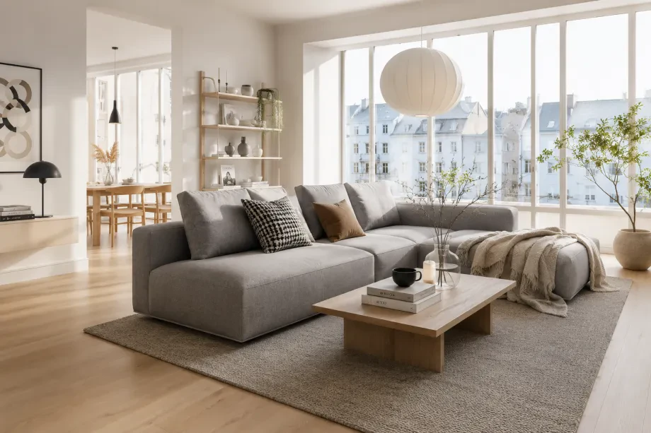Wohnzimmer im modernen skandinavischen Stil