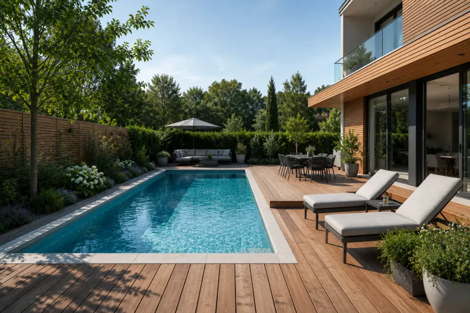 Pools mit Holzterrasse