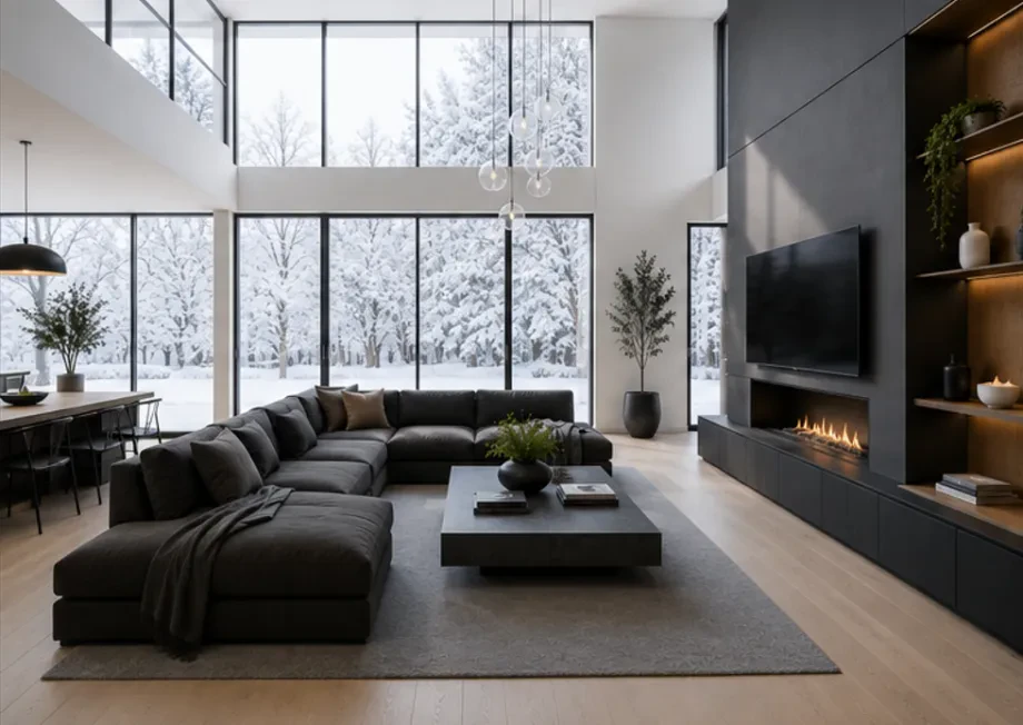 Modernes Wohnzimmer im minimalistischen Stil