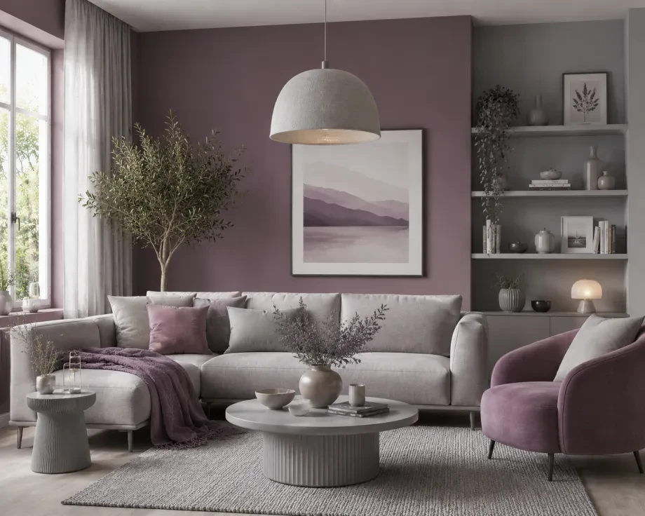 Staubiges Violett und Hellgrau