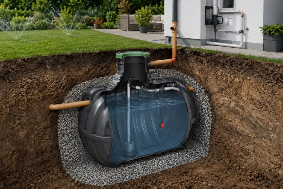Unterirdische Regenwasserzisternen