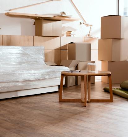 Vorbereitete Wohnung zum Transport