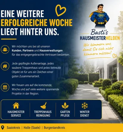 Bester Hausmeisterdienst für private und gewerbliche Immobilien im Saalekreis und Umgebung
