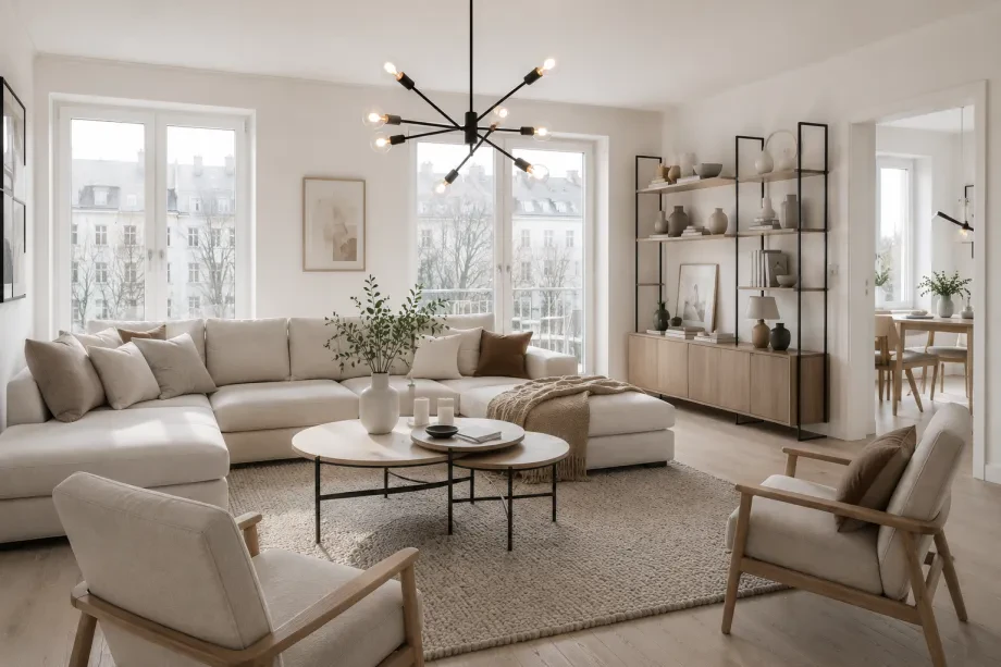 10 Skandinavische Wohnzimmer für eine gemütliche Winteratmosphäre